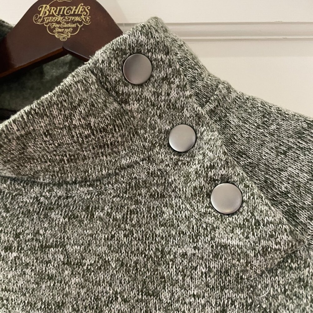 Eddie Bauer Sweater Three Snap-On Button Mock Neck Size Large - Picture 10 of 11